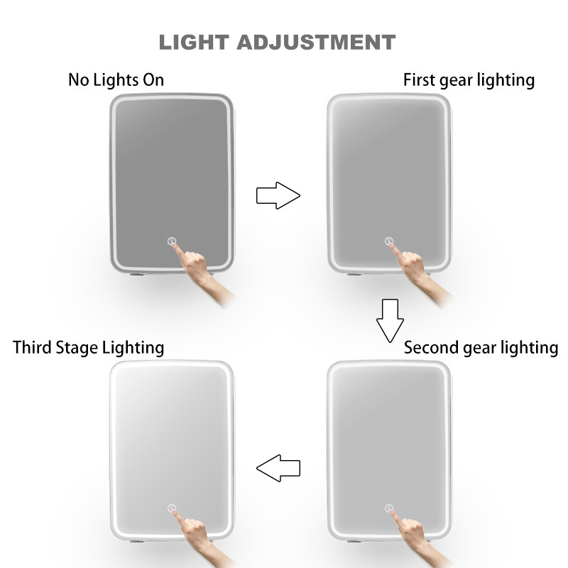 मिनी फ्रिज कस्मेटिक स्किनकेयर रेफ्रिजरेटर मिरर डोर एलईडी लाइट आपूर्तिकर्ता-00106